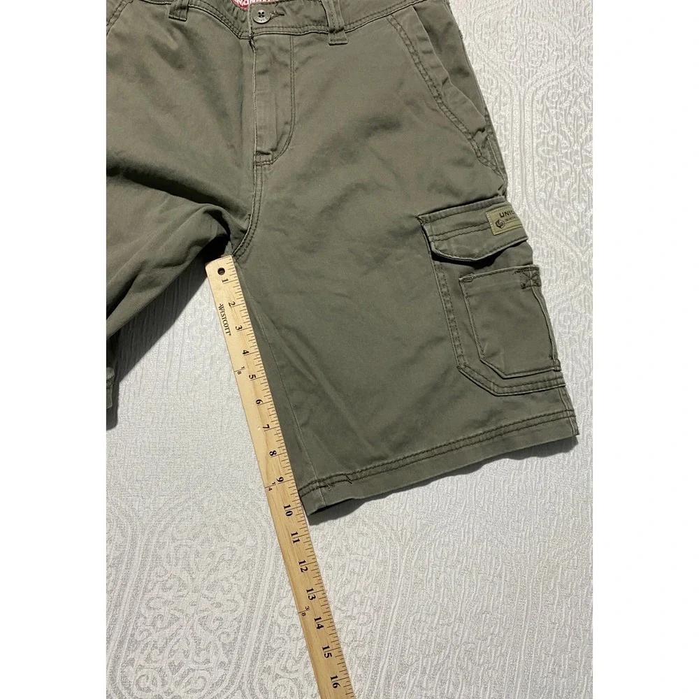 Unionbay Mens Size 34 Olive Green Cotton Blend Stretch Cargo Shorts Utility - Picture 4 of 8
